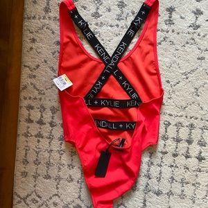 NWT Kendall & Kylie low back red swimsuit
